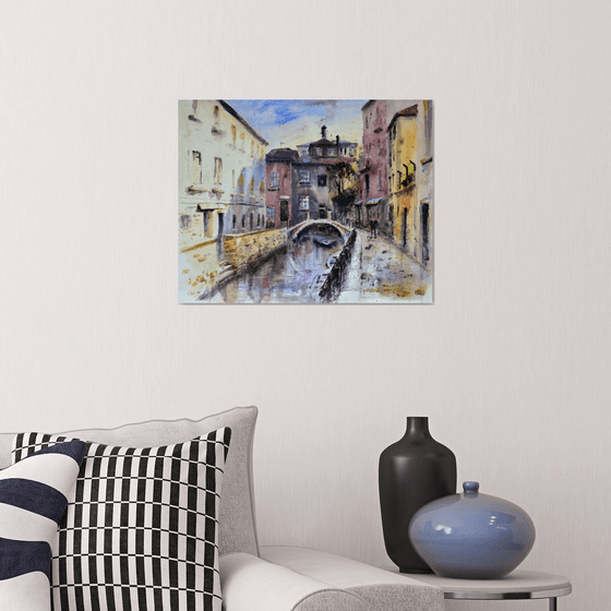 Shadows and sun of Venice Italy 40x50 cm 2021