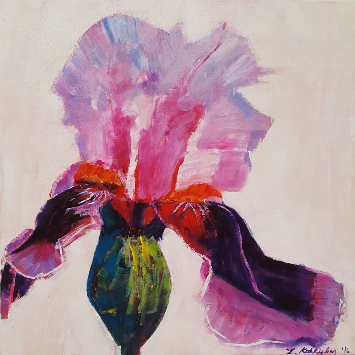 In Uniform (aka single iris flower) by Leah Kohlenberg Fine Art