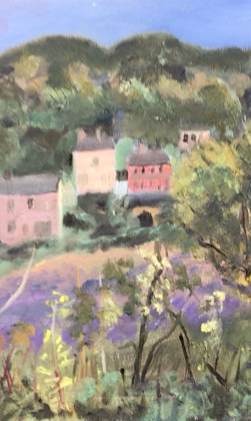 Bluebells at Malvern painting by Julian Lovegrove Art