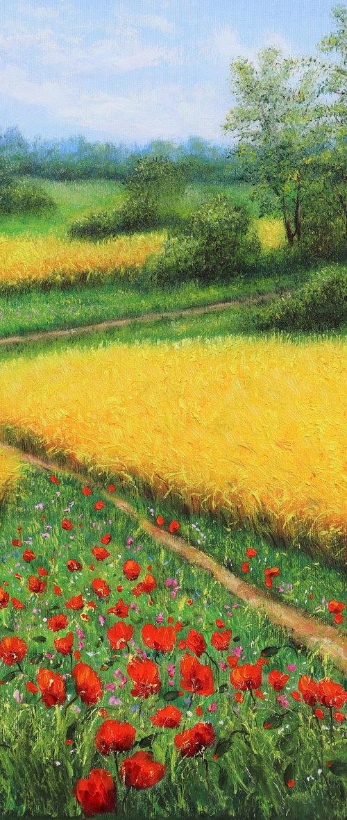 Wheat field and poppy meadow by Ludmilla Ukrow