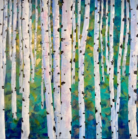 Contemporary birch forest