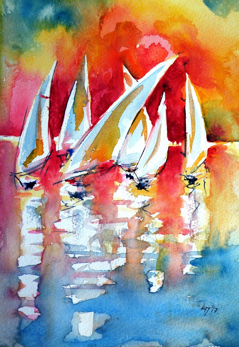 Waiting sailboats II by Kovacs Anna Brigitta