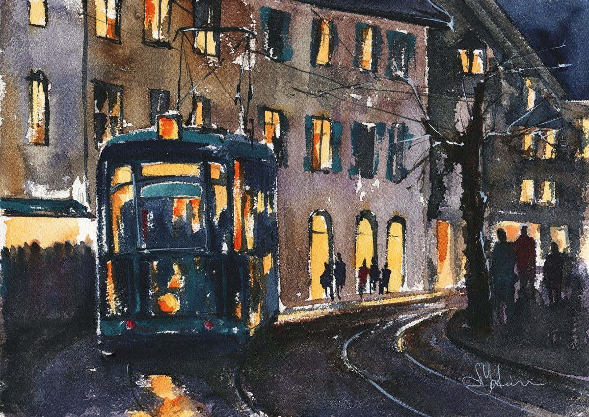 Street and tram by Oleksii Iakurin