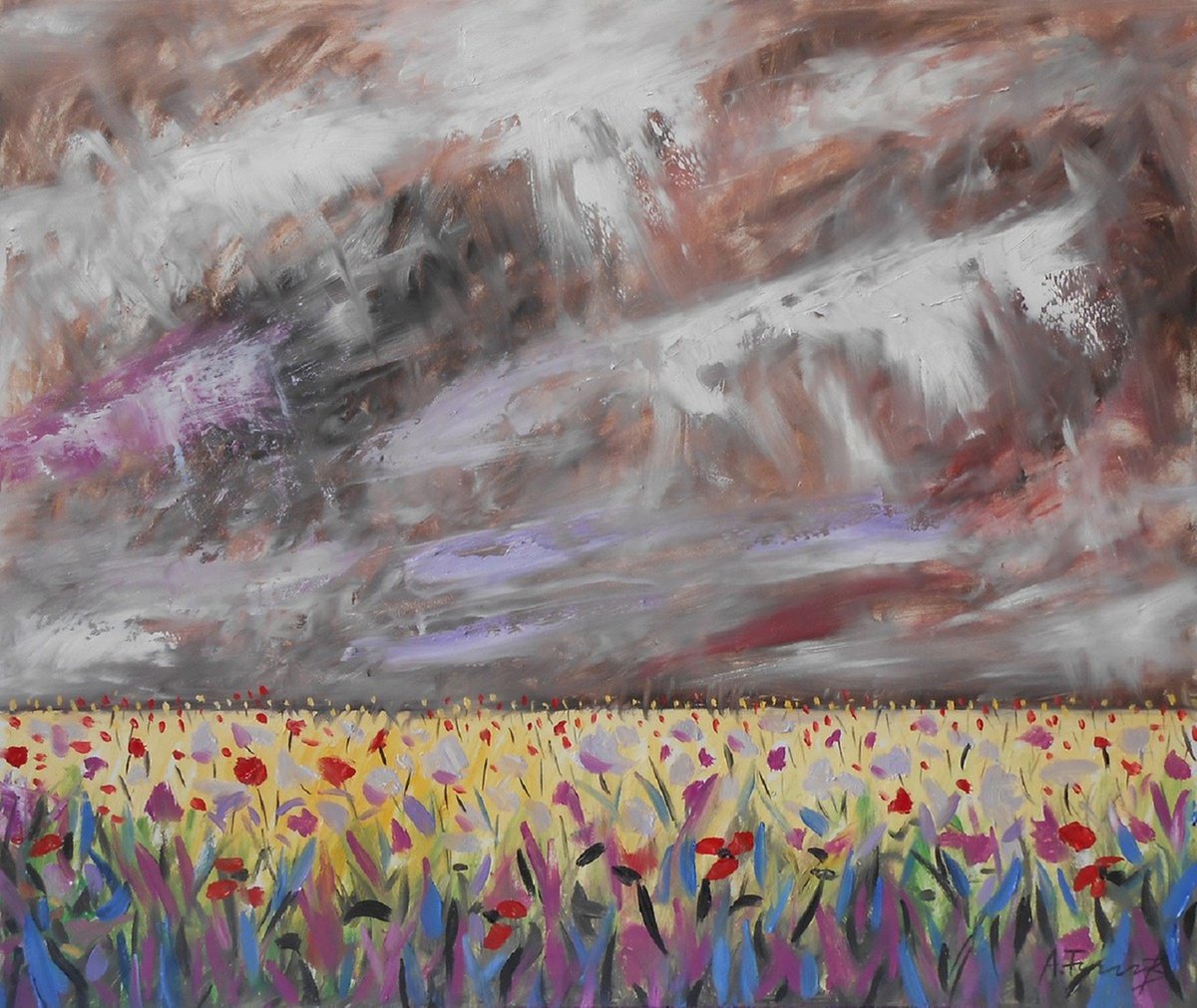 Impressionistic Landscape Oil Painting By Alexander Titorenkov, 18 X 15, After The Rain Ii, Original Artwork