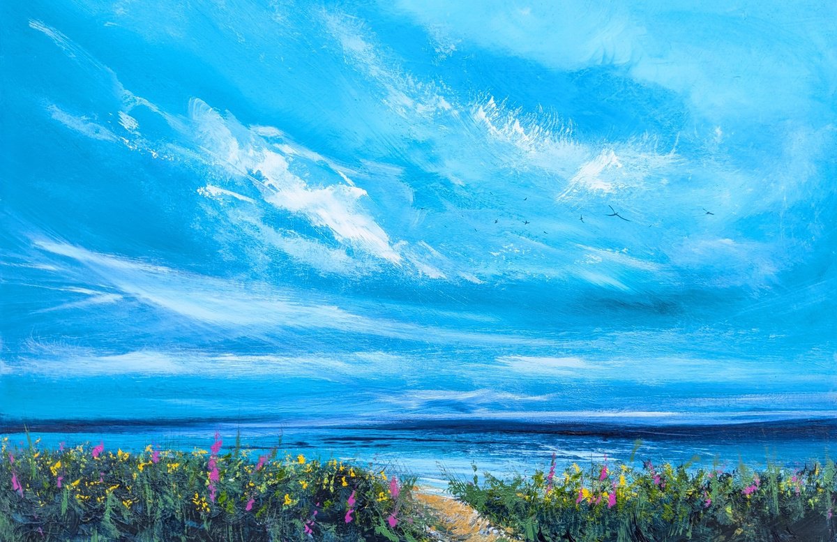 Impressionistic Landscape Acrylic Painting By Mel Graham, 24 X 16", Coastal Views 1, Original Artwork