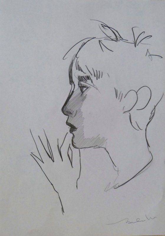 Profile, pencil sketch, 29x21 cm