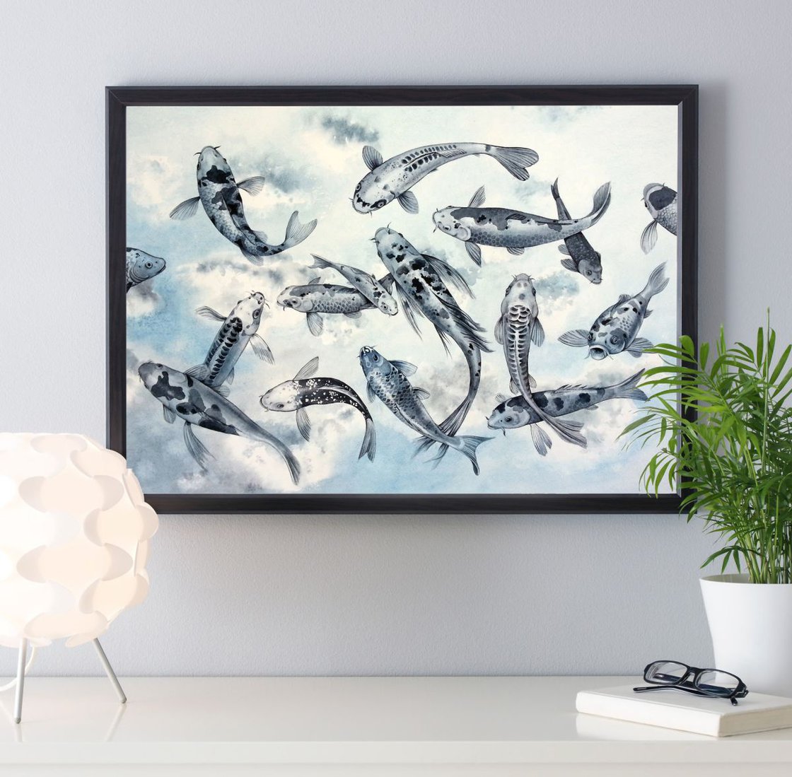 Koi in the Sky Drawing: Olga Beliaeva Watercolour | Artfinder