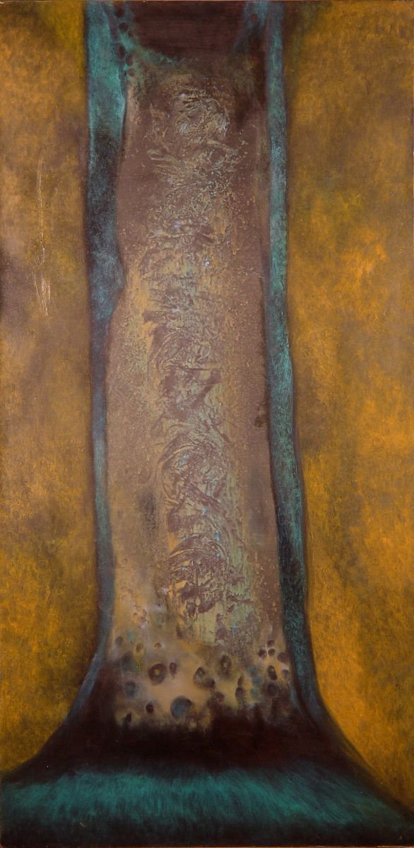 Abstract Botanical Oil Painting By Frederic Belaubre, 24 X 47, Tree Of Life (Arbre De Vie), Oil On Canvas 120X60 Cm, Artfinder