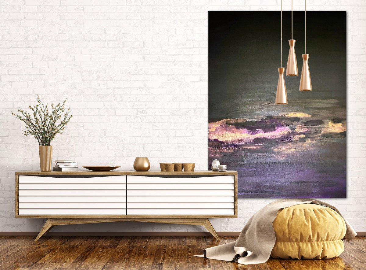 Abstract Acrylic Painting By Ana Hefco, 36 X 48, Untold Story, Original Artwork