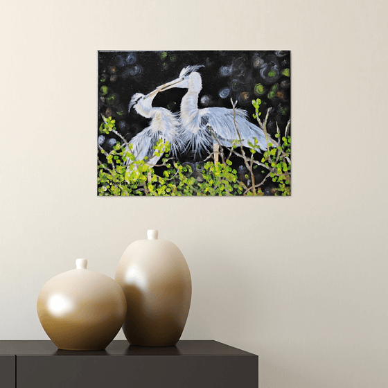 BLUE HERONS IN LOVE