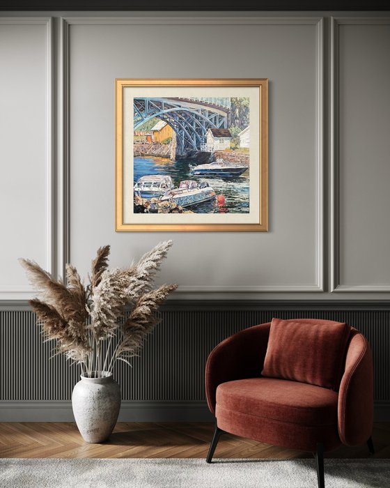 Walking under the bridge