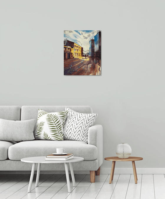 Autumn. Golden light - urban art, cityscape