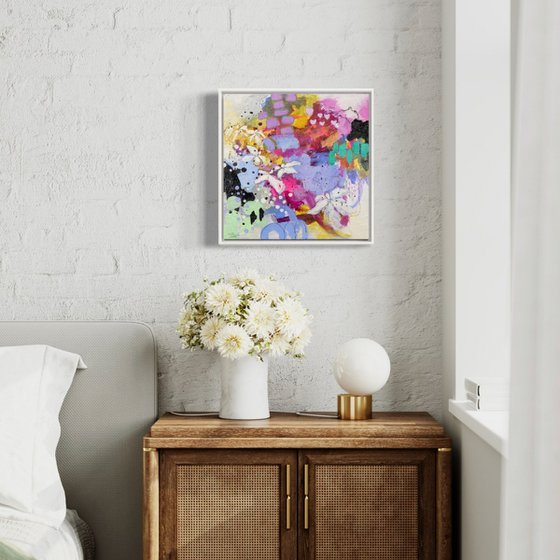 Rocaille - Abstract floral painting - Ready to hang