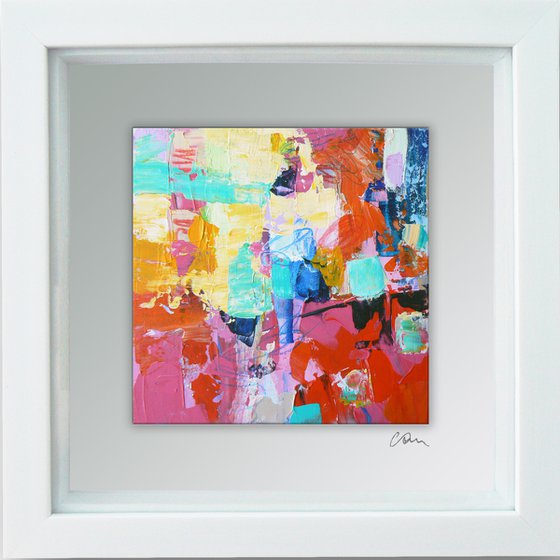 Framed ready to hang original abstract  - Chasing rainbows #6