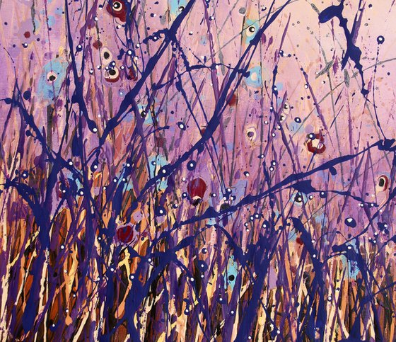 "Fading Winter" #1  - Large original floral landscape