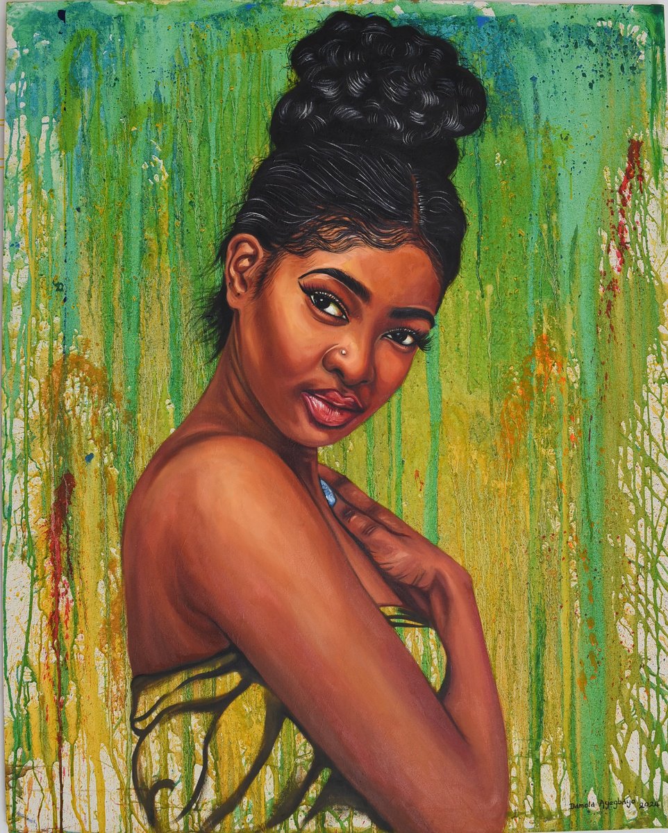 Photorealistic Portrait Oil Painting By Damola Ayegbayo, 48 X 60, Eniyan (Human) 11, Original Artwork