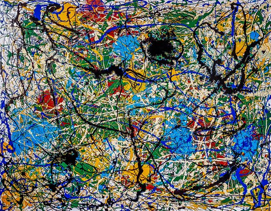 - Spring mood - JACKSON POLLOCK style enamel on canvas