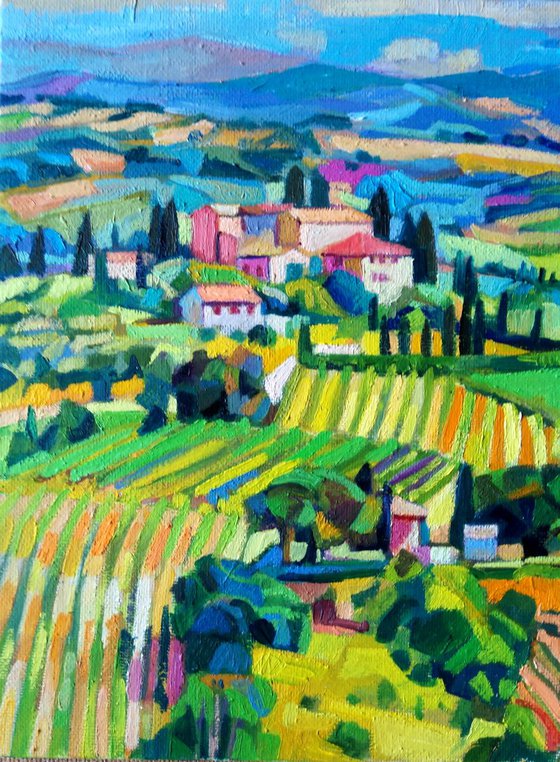 Landscape of Tuscany / 24 X 18  cm