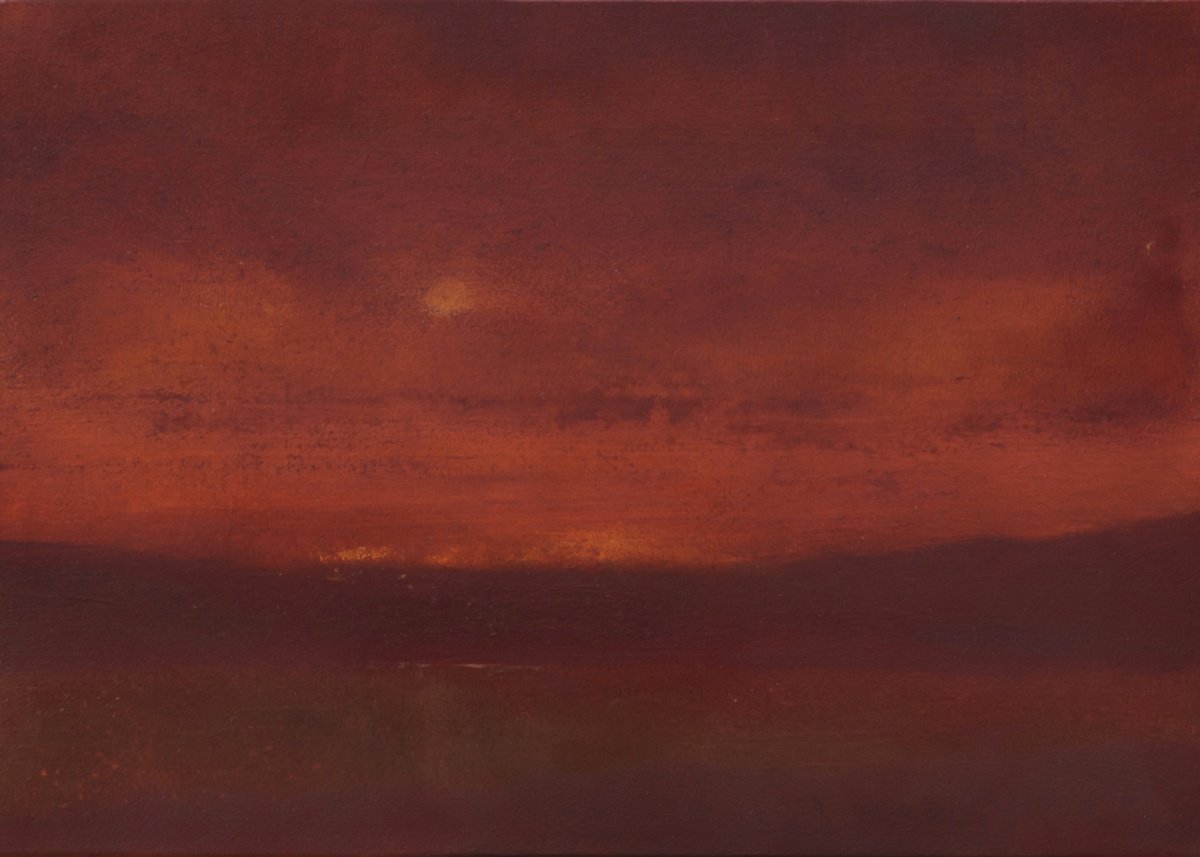 Impressionistic Landscape Oil Painting By Howard Sills, 7 X 5, The Sky