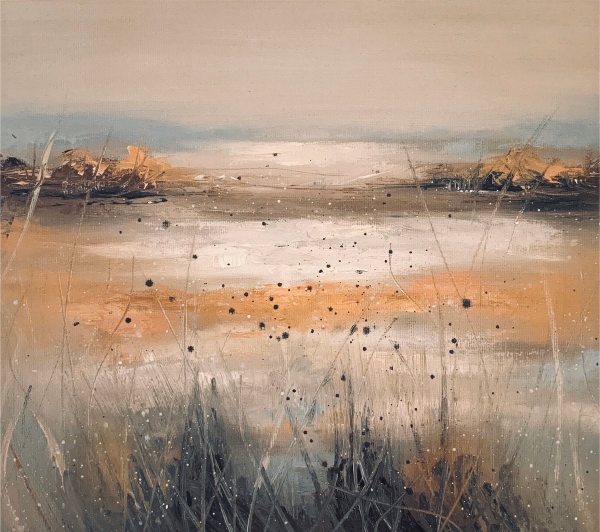 Impressionistic Landscape Oil Painting By Alena Post, 14 X 14, Abstract Landscape, Original Artwork