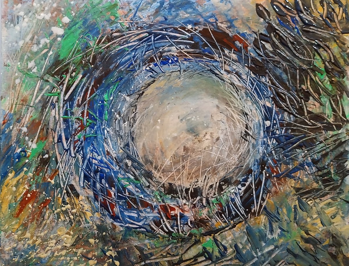 Acrylic Painting , Nest By Sol Michiels, 20 X 16, Artwork For Sale On Artfinder