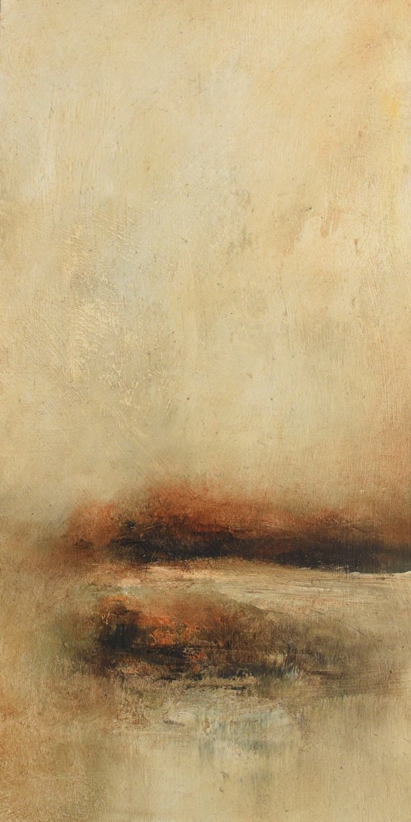 Impressionistic Landscape Oil Painting By Colin Slater, 5 X 10, Autumn Breeze, Original Artwork