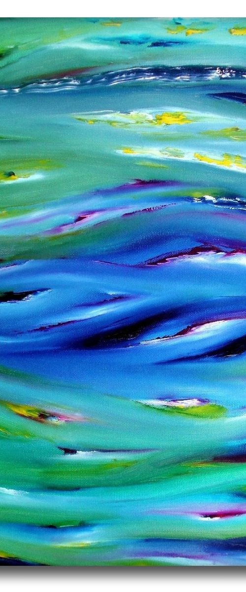 Color therapy, 50x50 cm,  Original abstract painting, oil on canvas by Davide De Palma