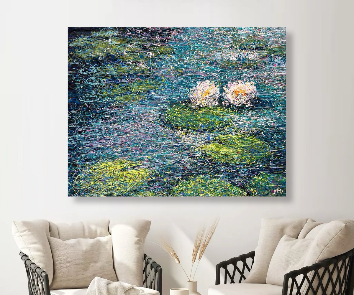 Impressionistic Botanical Acrylic Painting By Nadiia Antoniuk, 49 X 37", Gratitude For The Every Moment, Original Artwork