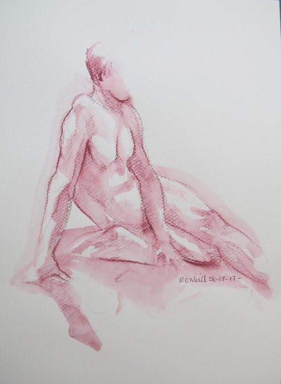 seated male nude