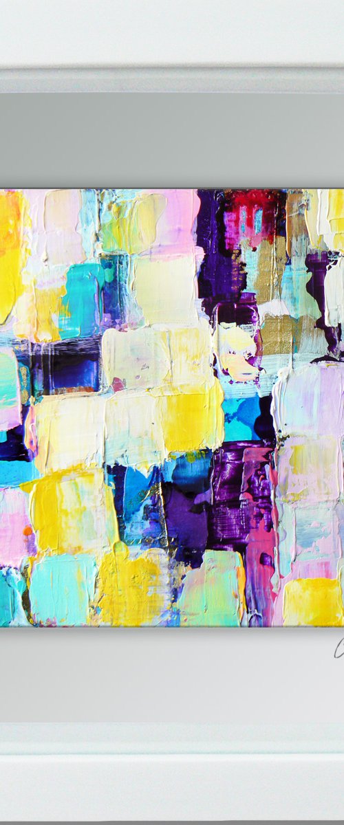 Framed ready to hang original abstract  - Petals #2 by Carolynne Coulson