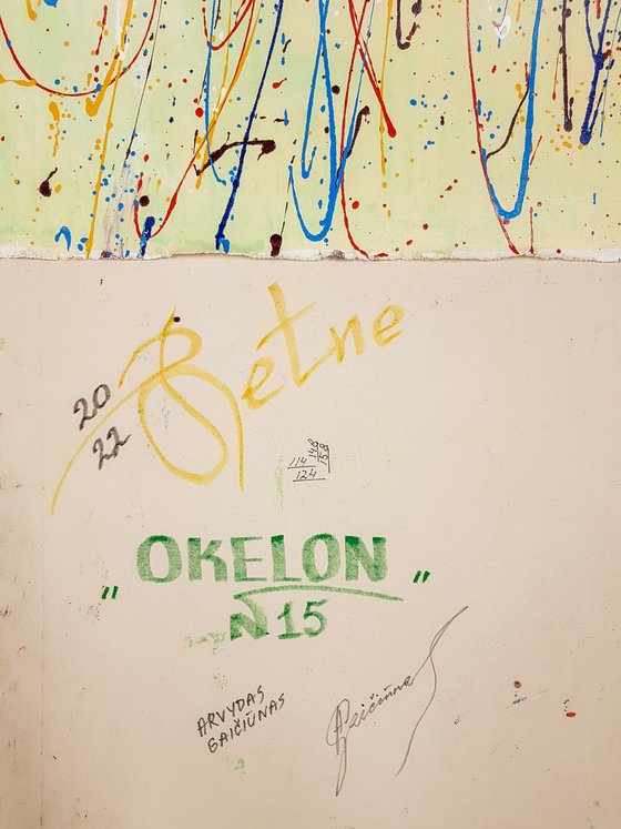 Okelon N-15 (H)158x(W)124 cm. Colorful Splash Abstract Painting