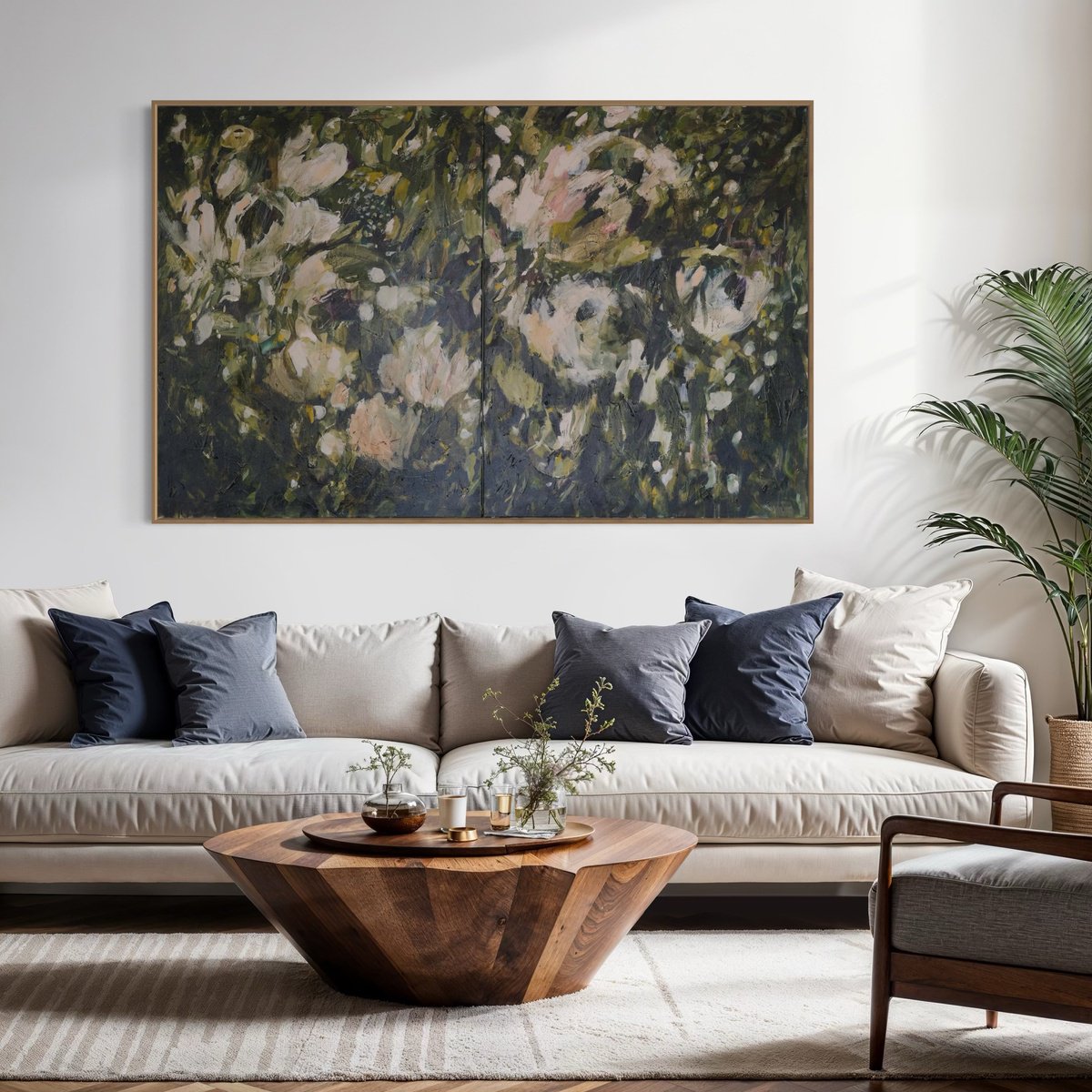 Expressive Abstract Acrylic Painting By Egle Ra, 79 X 48, I Will Wait For You, Original Artwork