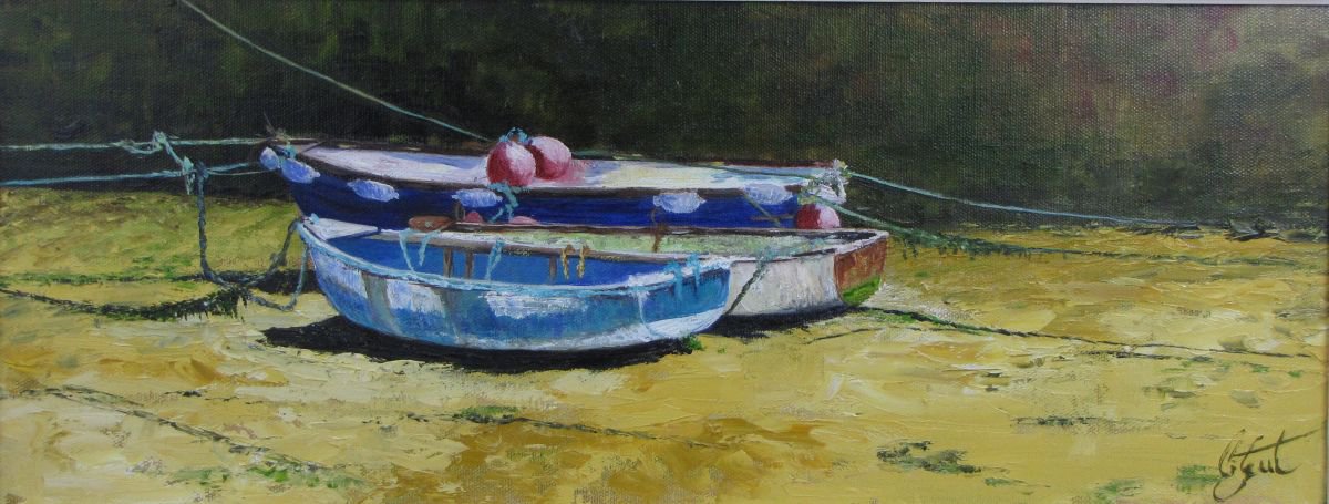 Boats at St. Ives by Christine Gaut