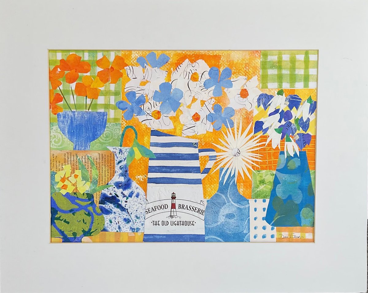 Abstract Collage By Dee Evans, 15 X 11, Seafood Brasserie, Original Artwork