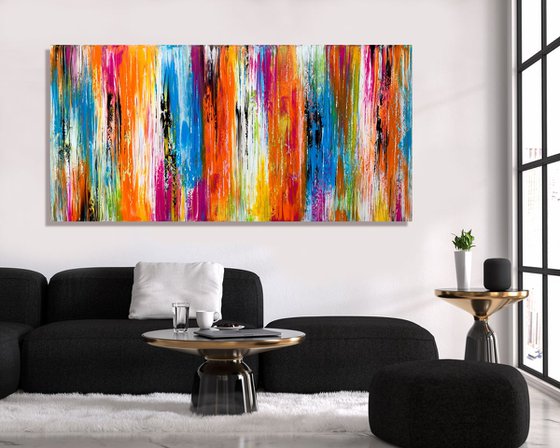 Those Lazy Days of Summer- LARGE, MODERN, ABSTRACT ART – EXPRESSIONS OF ENERGY AND LIGHT. READY TO HANG!