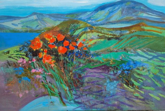 landscape with poppies