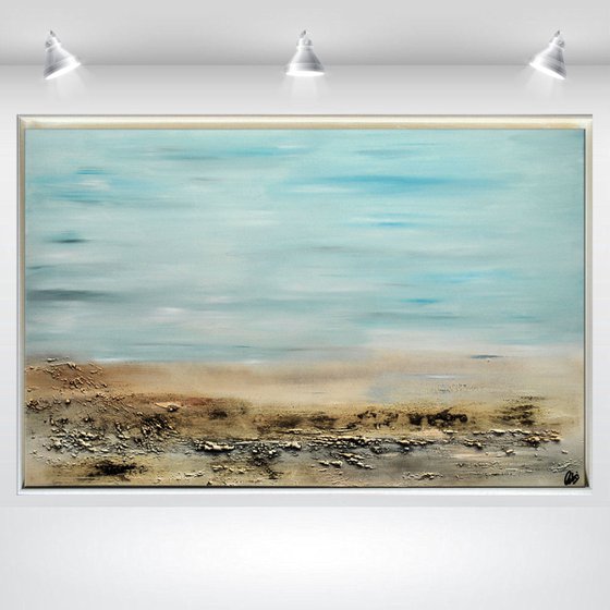 Loneliness  - Abstract Art - Acrylic Painting - Canvas Art - Framed Painting - Abstract Sea Painting - Ready to Hang