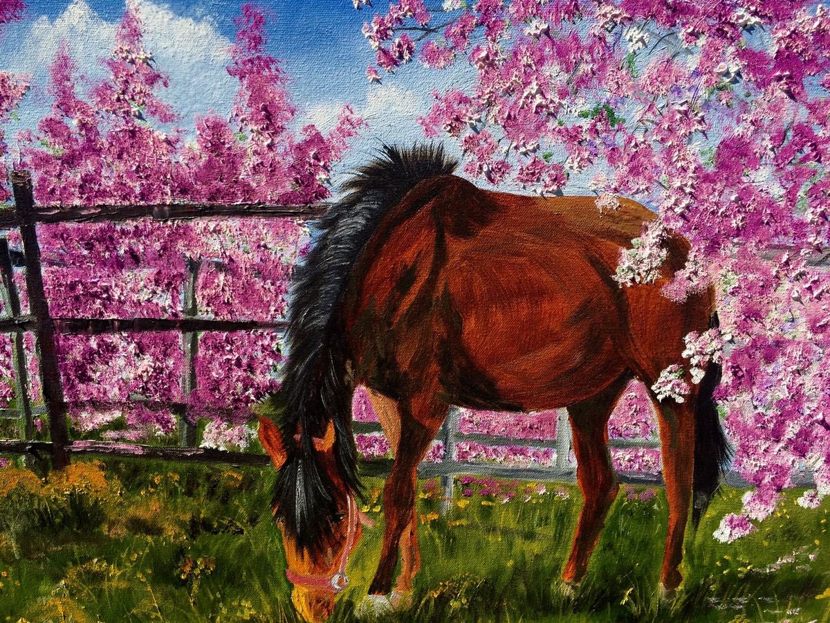 Impressionistic Landscape Oil Painting By Inna Montano, 36 X 24, Spring Landscape, Original Artwork