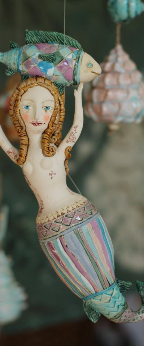 Underwater Baroque Project - Mermaid. Hanging sculpture. by Elya Yalonetski