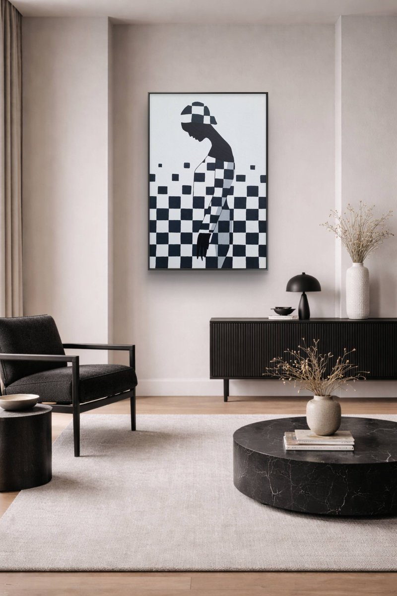 Graphic Acrylic Painting , Composed 5 By Veronika Obushikhina, 20 X 29, Artwork For Sale On Artfinder