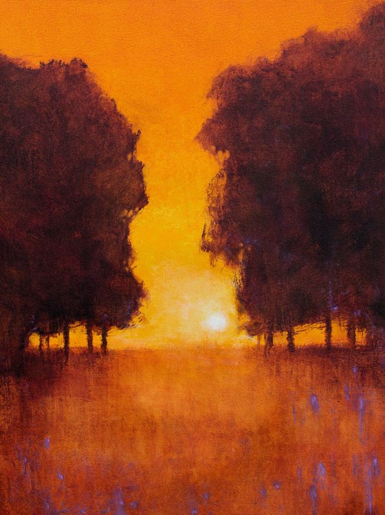 Tall Trees Sunset modern landscape impressionist