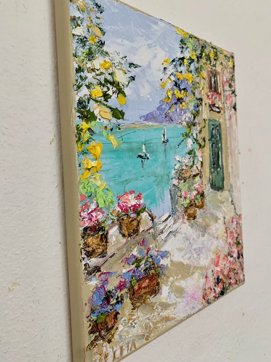 Terrace with flowers
