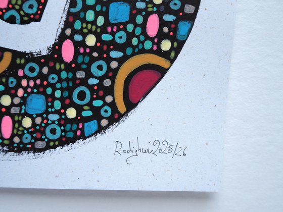 Squiggle Cat #5 whimsical geometric