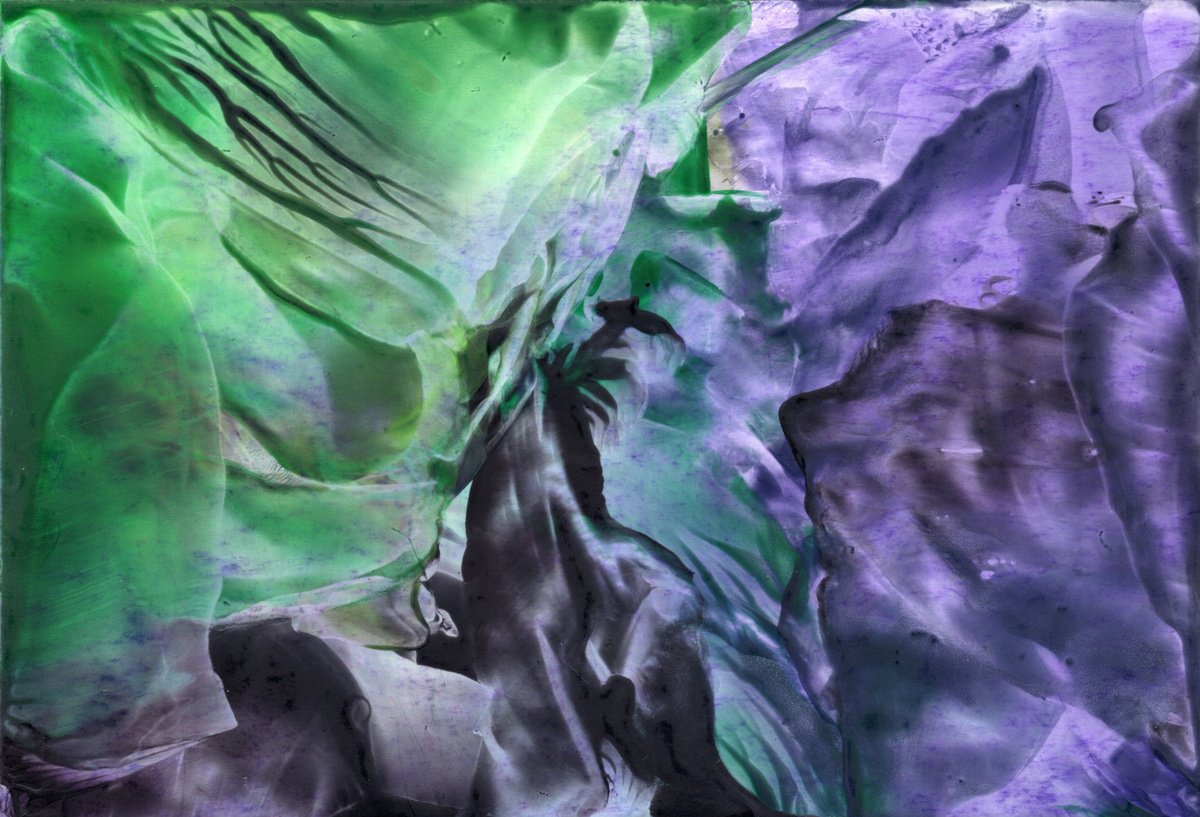 Abstract Painting By Alona Hryn, 7 X 5, Encaustic Abstract 5, Original Artwork