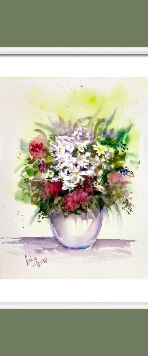 Vase of Wild Summer Flowers by Asha Shenoy