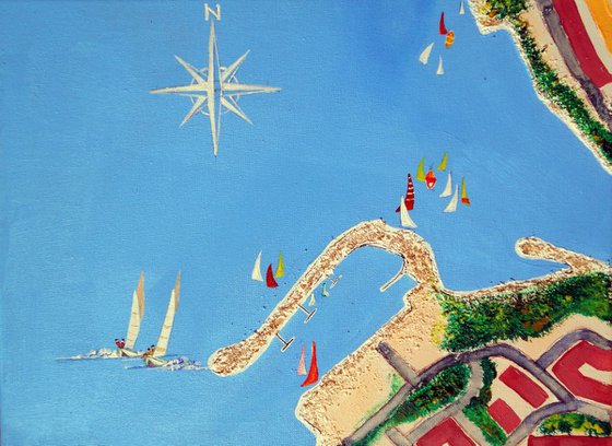 "City Puzzle", original Mixed Media painting on canvas, 110x83x2cm