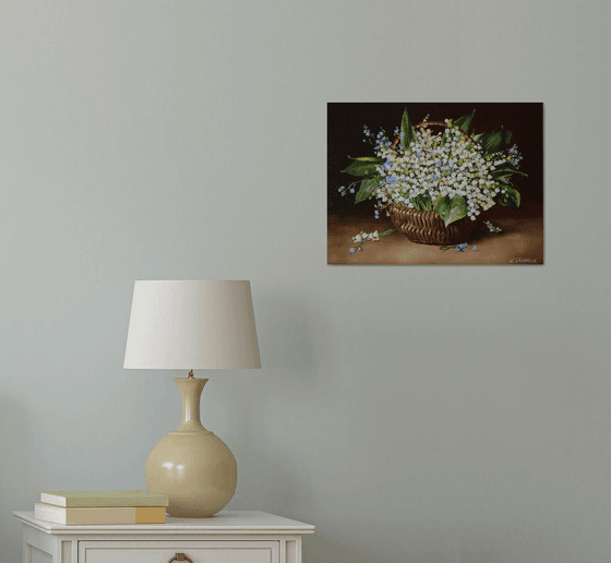Lilies of the Valley in Basket