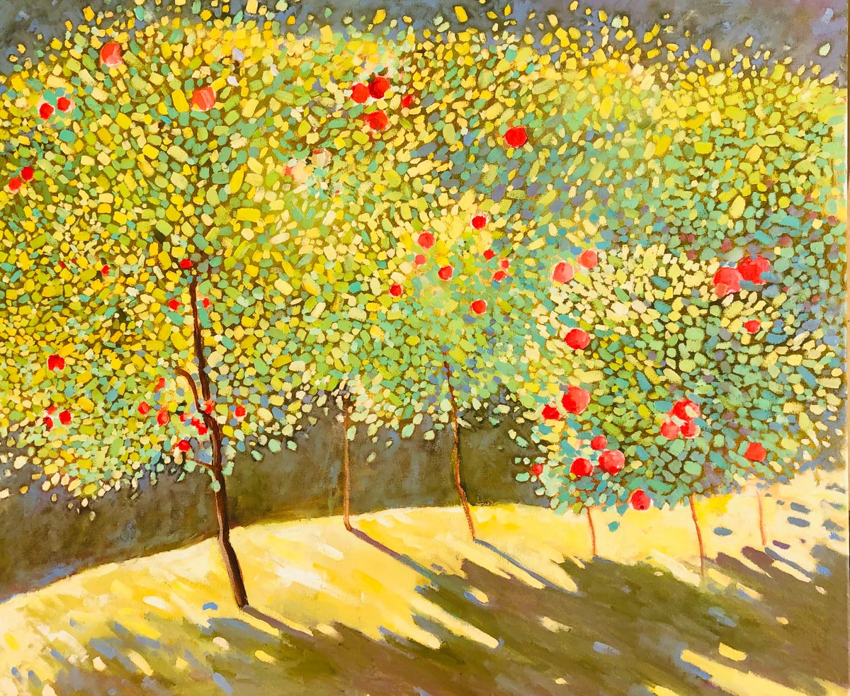 Garden with apple trees by Volodymyr Smoliak