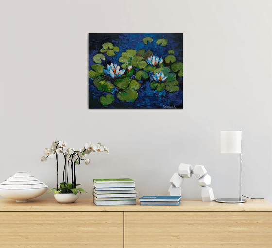 Water lilies Original acrylic painting