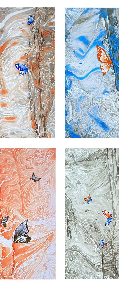 Set of 4 «Tropical Forest» by Mariia Raskin